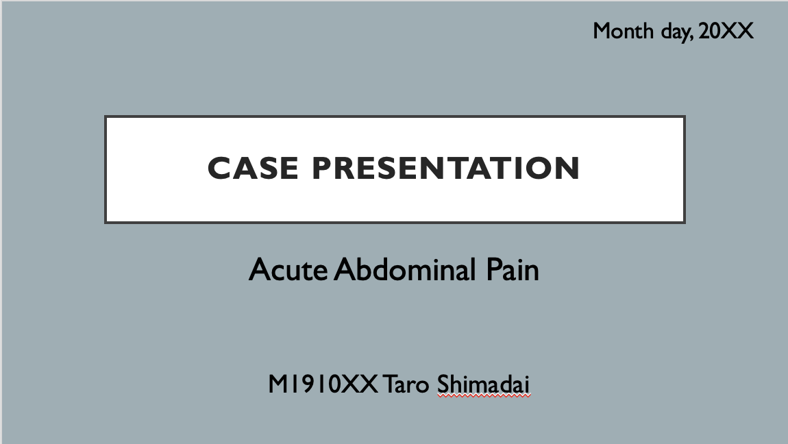 A procedure for making a case presentation in English and sample ...